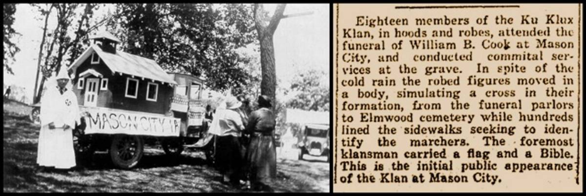 Postville (Iowa) Herald article of 10 April 1924 detailing the KKK rally George Michael Luick attended in Maso