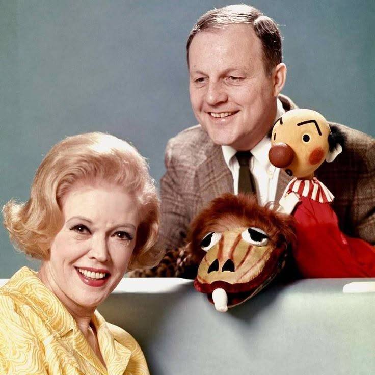 Right: With co-star puppeteer Burr Tillstrom, Iowa-born Frances Allison (1907–1989) was an American television